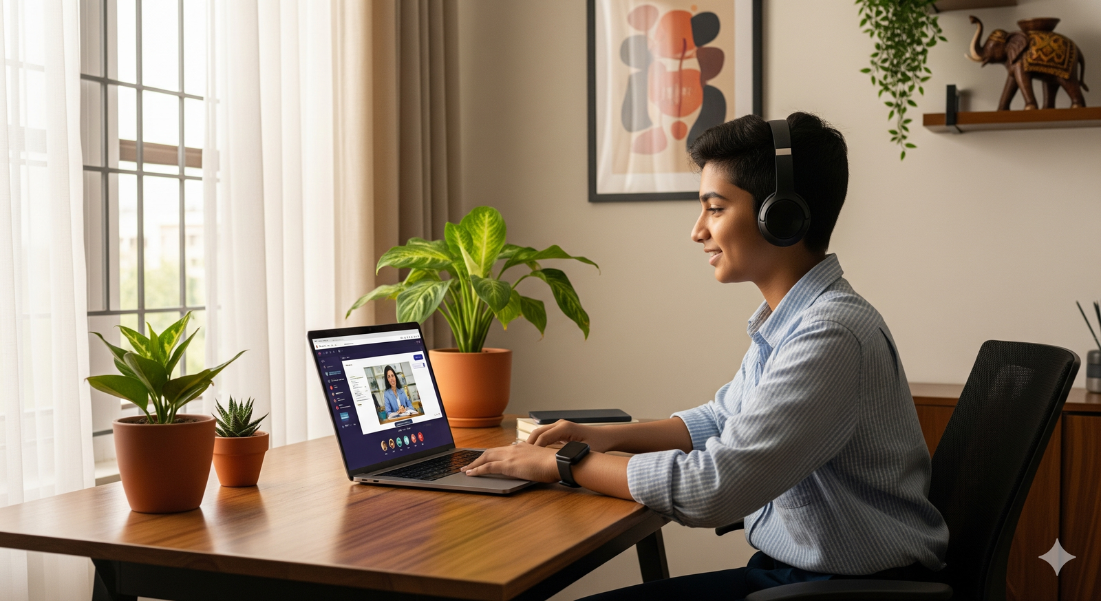 Students engaging in a live online class